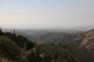 Lebanon mountain landscape on a sunny spring day