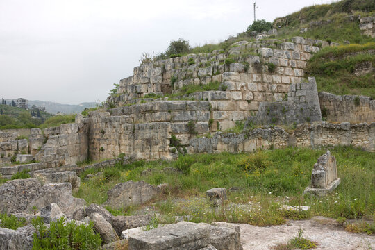 Lebanon Temple of Eshmun ancient Saida on a sunny spring day