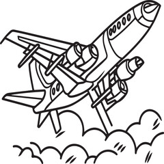 Airplane coloring pages. Airplane outline illustration