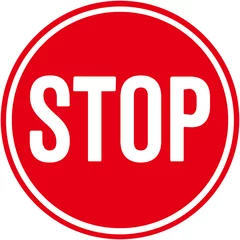 Fotobehang circular red sign that says stop. red  © hunterpic2013