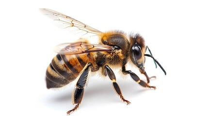 Big drone bee isolated on white