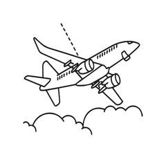 Airplane coloring pages. Airplane outline illustration