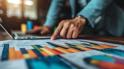 Businessman Reviewing Financial Data During Office Hours