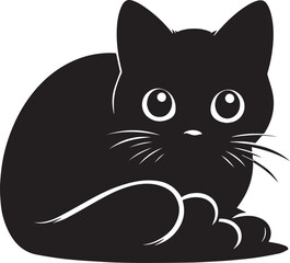 Cat Peaking Silhouettes Cat EPS Vector Cat Clipart