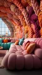 Obraz premium Colorful yarn interior design