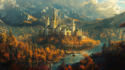 Fantasy Worlds. Enchanted Kingdom. A magical kingdom with enchanted creatures