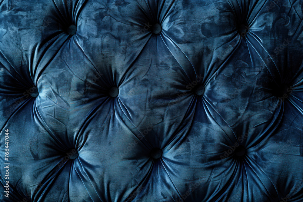 Poster noble blue velvet chesterfield style texture. background image. created with generative ai technolog
