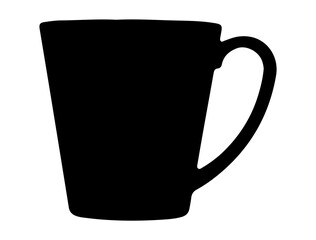 Plastic mug shape silhouette vector art white background