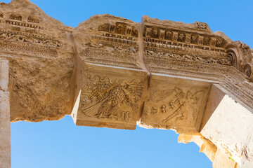 Lebanon Ancient Temple of Baalbek on a sunny autumn day