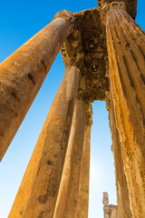 Lebanon Ancient Temple of Baalbek on a sunny autumn day