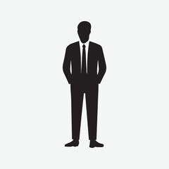businessman person suit male silhouette vector art