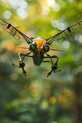 Bioengineered insect surveilling, an organic drone in nature