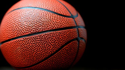 Close-Up of Basketball on Black Background