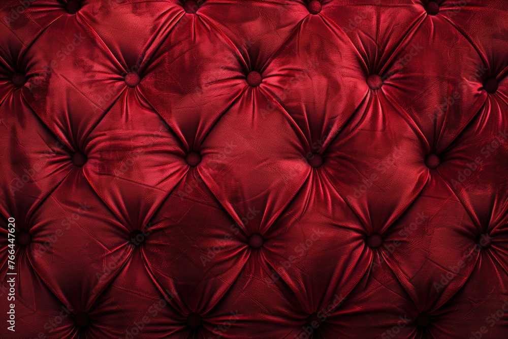 Poster noble red velvet chesterfield style texture. background image. created with generative ai technology
