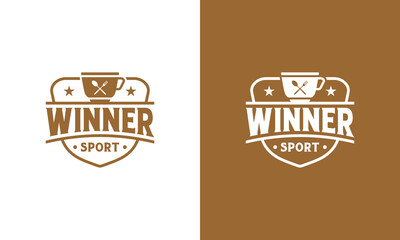 vintage label for sport cafes restaurant logo design