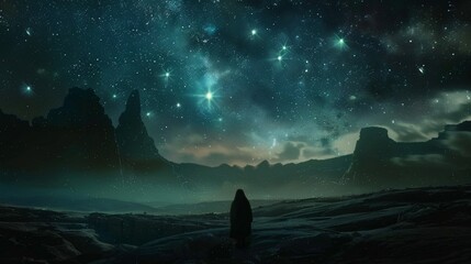 Bright stars illuminating the darkness, guiding travelers on their journey.