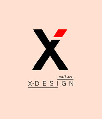 Bundle Minimalistic Logos. Monogram of letters X. square Vector design. for beauty salon or art studio. - obrazy, fototapety, plakaty