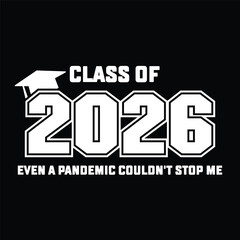 Hand drawn text illustration for class of 2026 graduation
