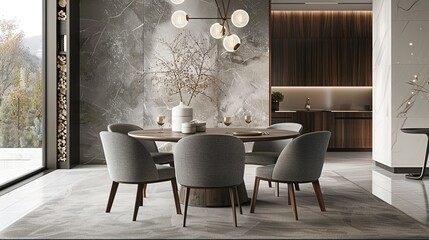 interior with elegant luxury dining room