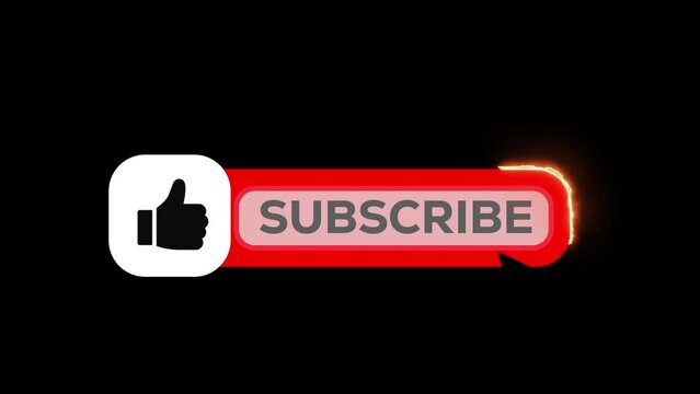 subscrirbe button with fire animation transparent background
