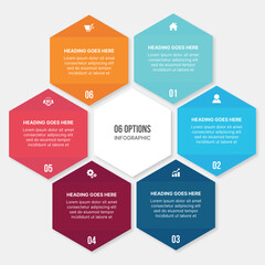 Infographic Template Design With 6 Steps, Process Workflow Diagram