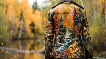 Imagine a series of artistic, hand-painted leather jackets that reflect fall landscapes, with each piece 