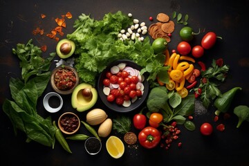 Various vegetables displayed on a table. - obrazy, fototapety, plakaty