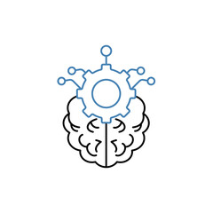 deep learning concept line icon. Simple element illustration. deep learning concept outline symbol design.