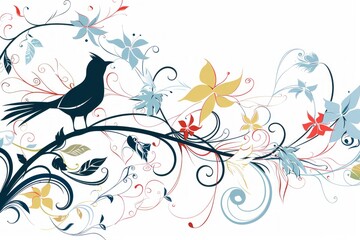 Floral Fantasia: A Kaleidoscope of Birds and Blooms