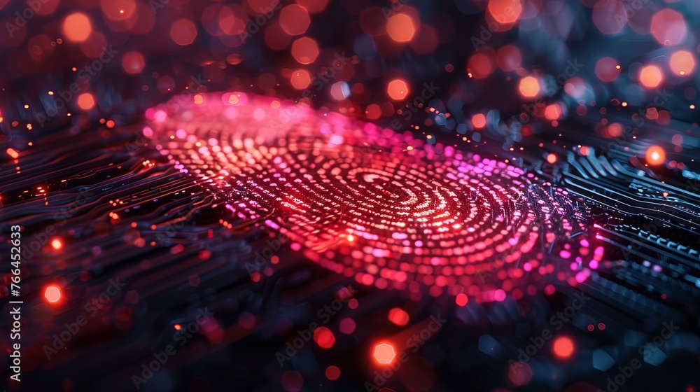 Poster illustration representing cyber security, featuring online information protection and internet digit