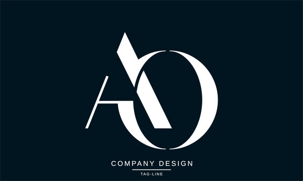 AO, OA Abstract Letters Logo Monogram Design Font