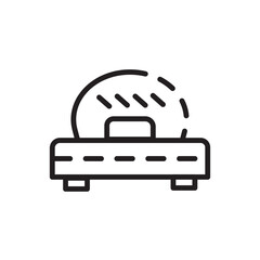 Bed Bedroom Double Line Icon