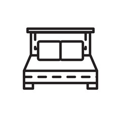 Bed Bedroom Double Line Icon
