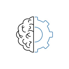brain concept line icon. Simple element illustration. brain concept outline symbol design.