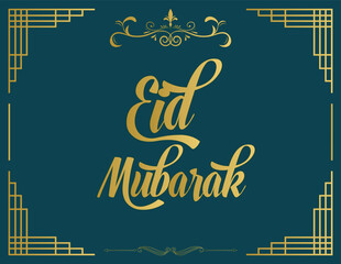 Eid Celebration Holiday Card with Decorative Background