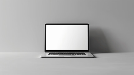 Grey background Laptop computer mockup, Wooden table with laptop White screen, blank laptop screen mockup,  Laptop with blank screen mockup, Laptop On The Desktop Mock Up, laptop on floor mockup, Ai 