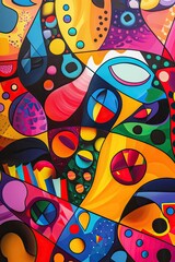 Mix various shapes and colors, abstract background