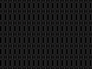 Black metal texture steel background. Perforated metal sheet.