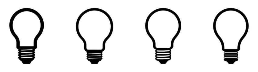 Tuinposter Bulb lamp icons set. Editable stroke. © GraphiStock