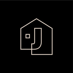 j Letter House Monogram Home mortgage architect architecture logo vector icon illustration - 766458899