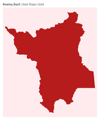 Obraz premium Roraima, Brazil. Simple vector map. State shape. Solid style. Border of Roraima. Vector illustration.