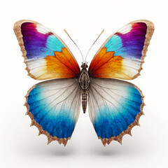beautiful colorful butterfly on a white background. bright illustration	