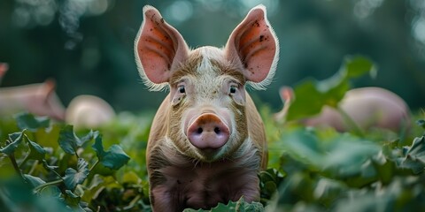 Pigs in agriculture play a crucial role in the economy by contributing to the production of pork a popular meat. Concept Agriculture, Pigs, Pork Production, Economy, Meat Industry