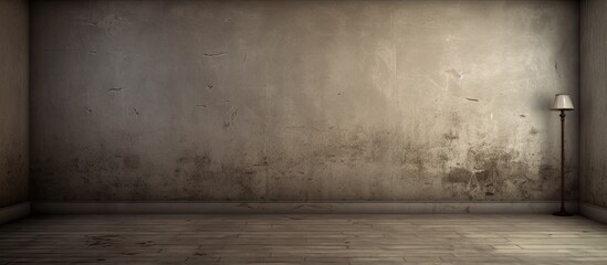 A poorly illuminated room features a single lamp casting a faint light on a grimy wall