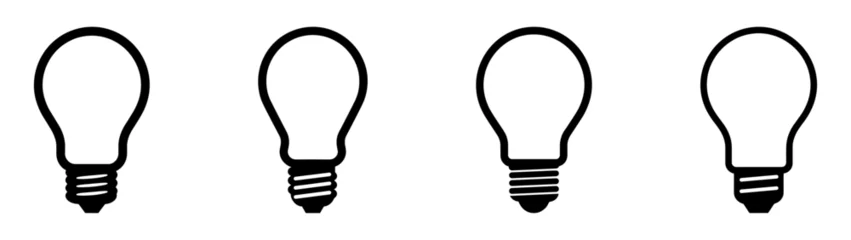 Tuinposter Bulb lamp icons set. Editable stroke. © GraphiStock