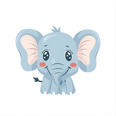 Fototapeta premium cartoon elephant on a white background