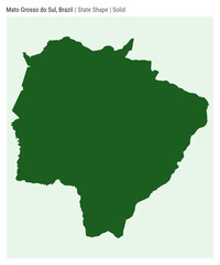Mato Grosso do Sul, Brazil. Simple vector map. State shape. Solid style. Border of Mato Grosso do Sul. Vector illustration.