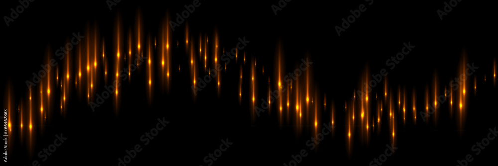 Poster sound waves of lines with glow light effect vector illustration. abstract waveform of music and voic