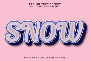 Snow word 3d text effect