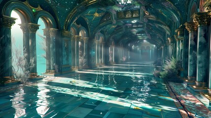 In the depths of the ocean, hidden from mortal eyes, lies an underwater palace of unparalleled beauty.